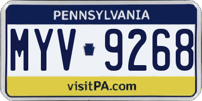 PA license plate MYV9268
