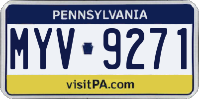 PA license plate MYV9271