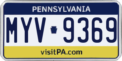 PA license plate MYV9369