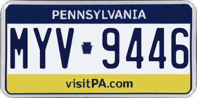 PA license plate MYV9446