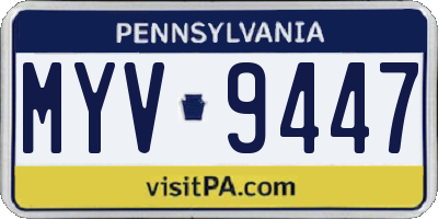 PA license plate MYV9447