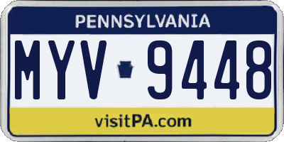 PA license plate MYV9448