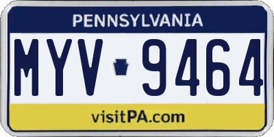 PA license plate MYV9464