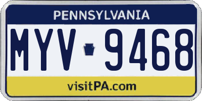 PA license plate MYV9468