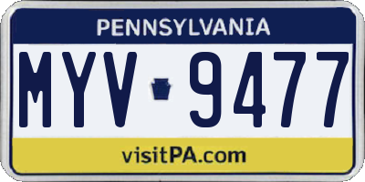 PA license plate MYV9477