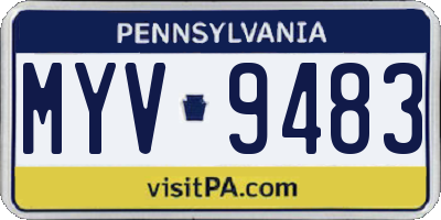 PA license plate MYV9483