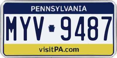PA license plate MYV9487