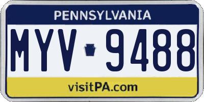 PA license plate MYV9488