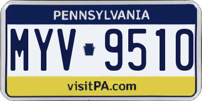 PA license plate MYV9510