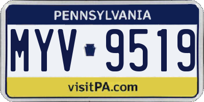 PA license plate MYV9519