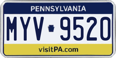 PA license plate MYV9520