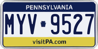 PA license plate MYV9527