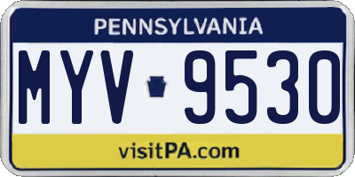 PA license plate MYV9530