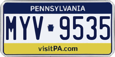 PA license plate MYV9535