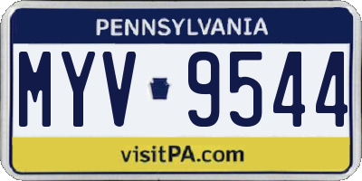 PA license plate MYV9544