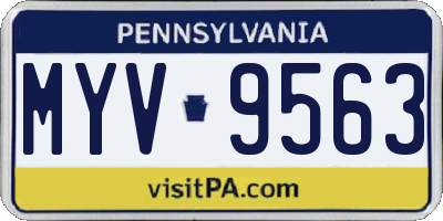 PA license plate MYV9563