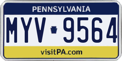 PA license plate MYV9564