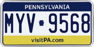 PA license plate MYV9568