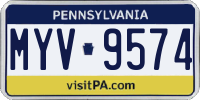 PA license plate MYV9574