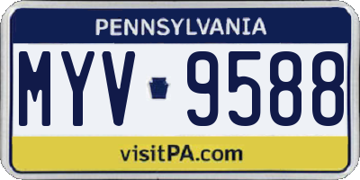 PA license plate MYV9588