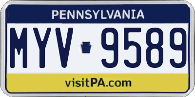PA license plate MYV9589