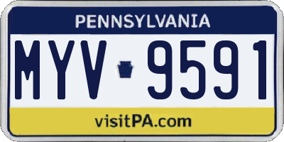 PA license plate MYV9591