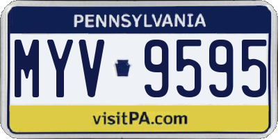 PA license plate MYV9595