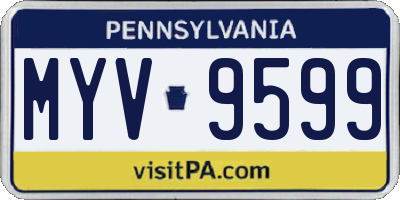 PA license plate MYV9599