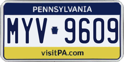 PA license plate MYV9609