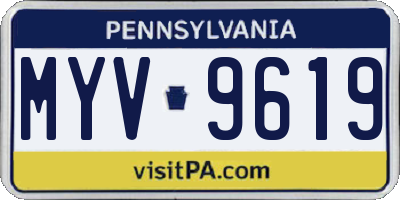 PA license plate MYV9619