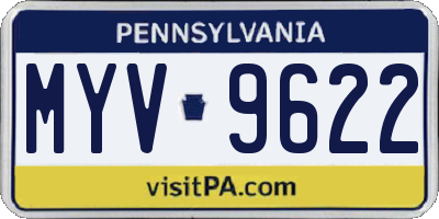 PA license plate MYV9622
