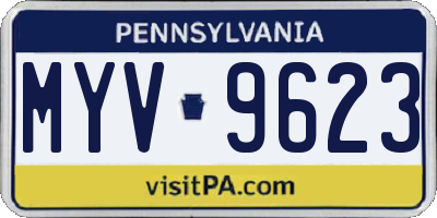 PA license plate MYV9623