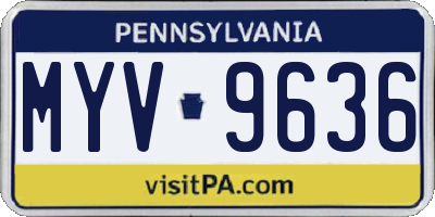 PA license plate MYV9636
