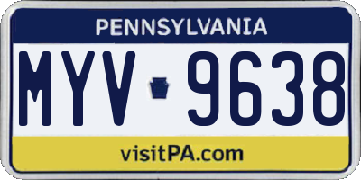 PA license plate MYV9638