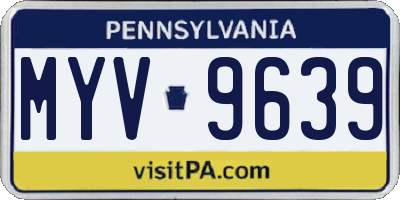 PA license plate MYV9639