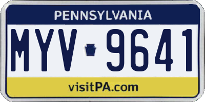 PA license plate MYV9641