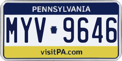 PA license plate MYV9646