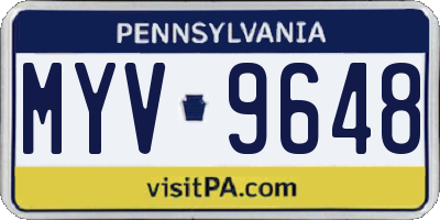 PA license plate MYV9648