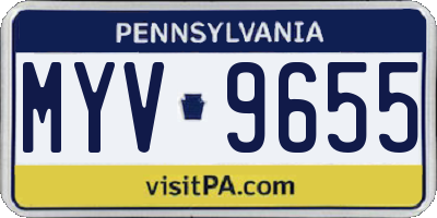 PA license plate MYV9655