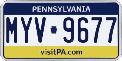 PA license plate MYV9677