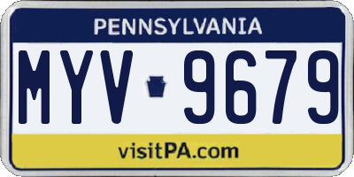 PA license plate MYV9679