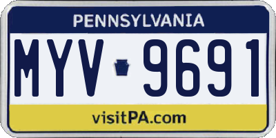 PA license plate MYV9691
