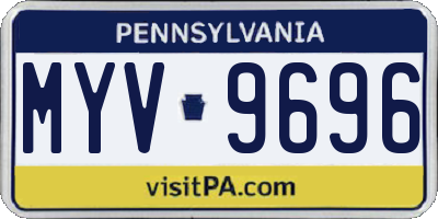 PA license plate MYV9696