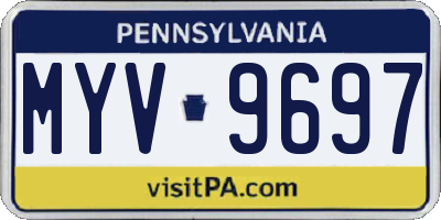 PA license plate MYV9697