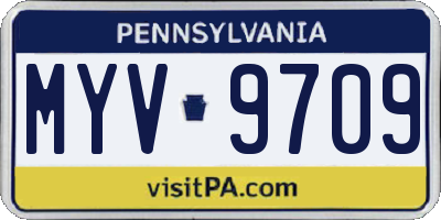 PA license plate MYV9709