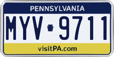 PA license plate MYV9711