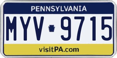 PA license plate MYV9715