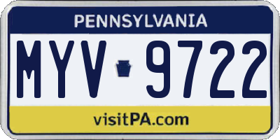 PA license plate MYV9722