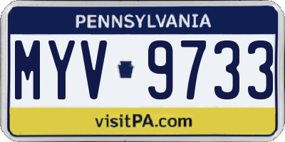 PA license plate MYV9733
