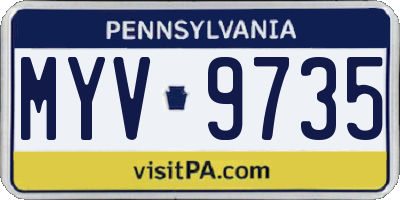 PA license plate MYV9735